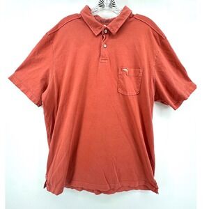Tommy Bahama Pima Cotton Polo Shirt Men's XL Salmon Coral Pocket Casual Beach